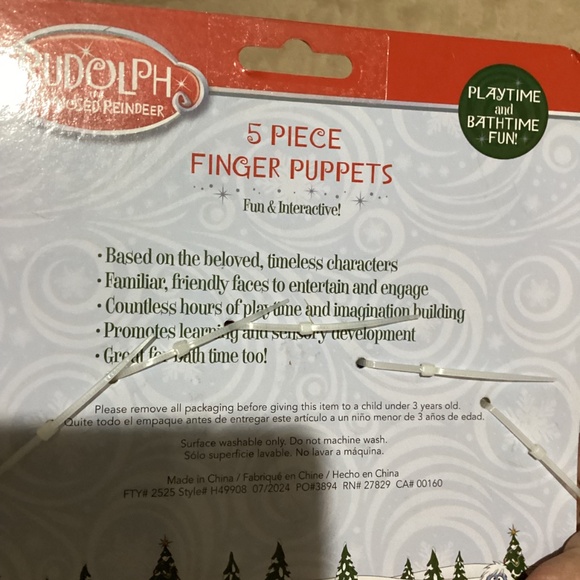 New Rudolph and Friends 5 Piece Finger Puopets - Picture 5 of 5